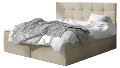 Produktbild von MIRJAN24 Boxspringbett Luanda, Doppelbett mit zwei Bettkästen und Matratze, Ehebett (Farbe: Polo 872, Größe: 140x200 cm)