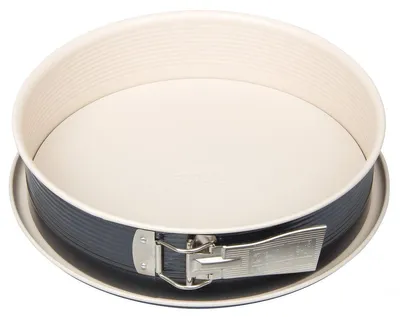 Produktbild von Zenker Springform Ø 26 cm CREME NOIR, Backform mit Flachboden und Auslaufschutz, runde Kuchenform mit keramisch verstärkter Antihaftbeschichtung (Farbe: Crème/Anthrazit)