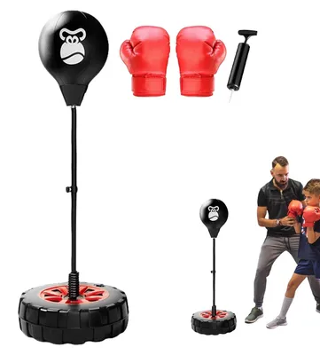 Produktbild von Verstellbarer Boxsack mit Boxhandschuhen und Speedbag