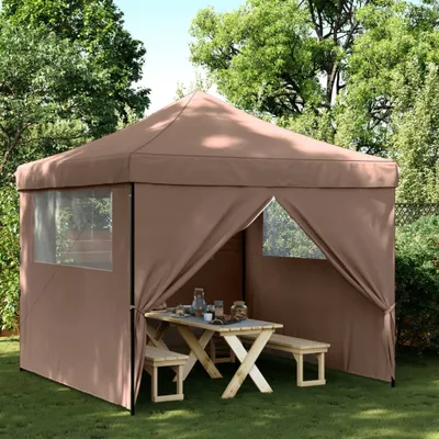 Immagine prodotto di Maison Exclusive - Tenda da festa pieghevole pop-up con 4 pannelli laterali, marrone