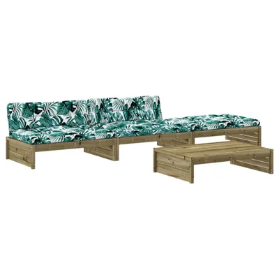 Produktbild von 4-tlg. Garten-Lounge-Set mit Kissen Kiefernholz Imprägniert