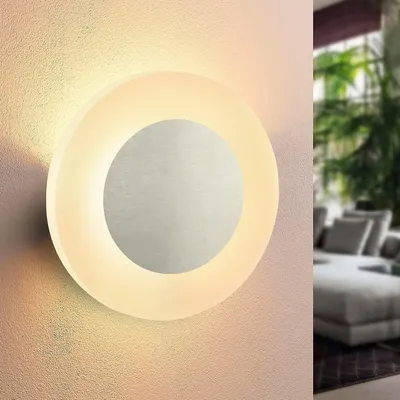 Image de ZMH LED Applique murale intérieure Applique murale éclairage couloir chambre moderne cage d'escalier ronde 3000K blanc chaud 16cm 6.9W pour salon bureau