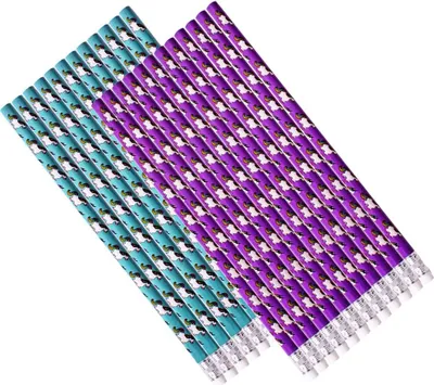 Produktbild von 24 Stück TE-Trend Bleistifte Schreibstifte Einhorn Design mit Radiergummi 19cm