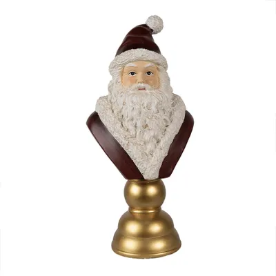 Zdjęcie produktu dla Clayre & Eef Bust Father Christmas 19x15x40 cm czerwony polyresin