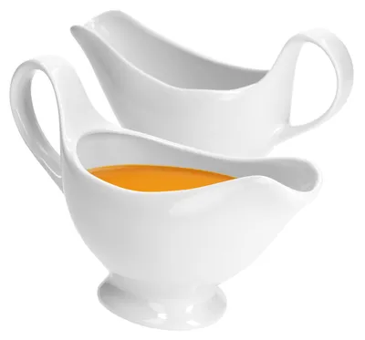 Produktbild von MamboCat 2 Saucier Porzellan 220ml weiß Servierkanne elegantes Design Saucenschüssel Kochzubehör