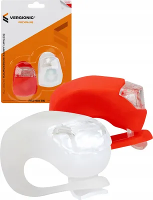 Productafbeelding van Mini LED fietslamp set: wit en rood, siliconen