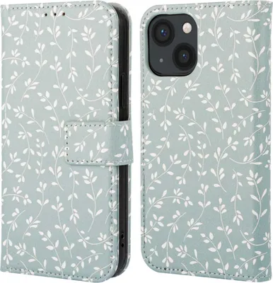 Obrázek produktu pro imoshion Design skládací pouzdro iPhone 13 – Smoke Green Flowers
