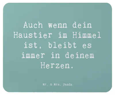 Produktbild von Mr. & Mrs. Panda Mouse Pad Spruch Trauerbewältigung Haustierverlust - Meeresbrise - Geschenk, Vertrauem, Mutmacher, Unterstützen, Trost, Zuversicht, Trösten, Lebenshilfe