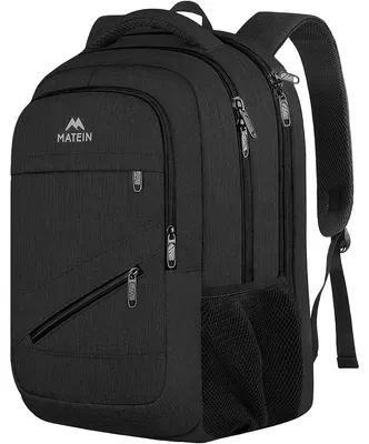 Produktbild von Laptoprucksack Herren Notebookrucksack Schulrucksack - 17 Zoll - Wasserdicht - TSA- - Schwarz