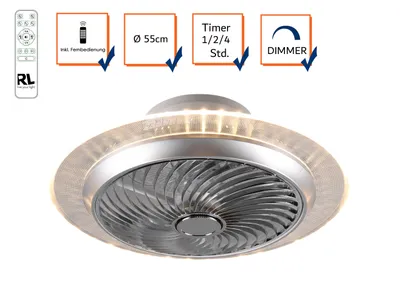 Produktbild von LED Deckenventilator NARVIK Chrom Ø55cm - R62432106