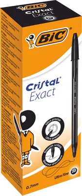 Produktbild von BIC Cristal Exact, Clip, Stick-Kugelschreiber, Schwarz, 20 Stück(e), Ultrafein