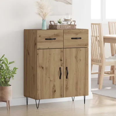 Image de vidaXL Sideboard Chêne Artisan 69,5 x 34 x 90 cm Matériau dérivé du bois