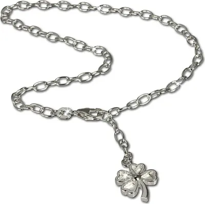 Produktbild von SilberDream 25cm Fußkette Damen allergenfrei Kleeblatt Echt Silber D2SDF009
