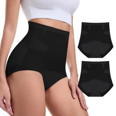 Productafbeelding van Shapewear Ondergoed voor Vrouwen - Naadloze Hoge Taille - Zwart - Pack van 2
