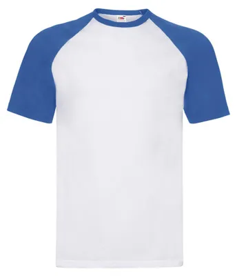 Immagine prodotto di Fruit of the Loom - T-shirt da uomo - Baseball a maniche corte LT1397 (3XL) (bianco/blu reale)
