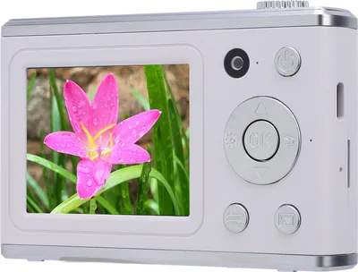 Productafbeelding van Digitale camera met voor- en achtercamera, 48 megapixels, 2,4-inch IPS-scherm, video met ingebouwde verlichting voor dagelijks gebruik, wit