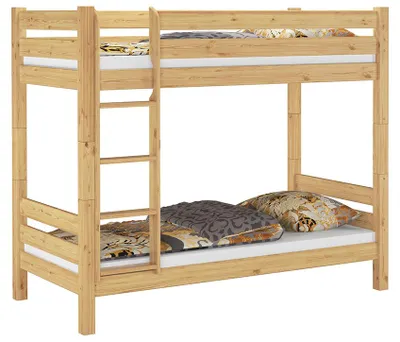 Produktbild von Teilbares Etagenbett Massivholz Kiefer 90x200 Hohes Bett Stockbett Zubehör wählbar V-60.11-09Ni100Rollrost inkl.
