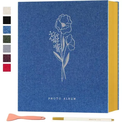 Obrázok produktu pre Fotoalbum, samolepiace, scrapbook, modrá farba, 40 listov/80 strán, rozmer 33,5 x 32,8 cm