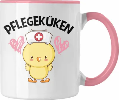 Produktbild von Trendation - Pflegeküken Tasse Geschenk Krankenschwester Ärztin Lustige Kaffeetasse Geschenkidee Altenpflegerin Pflegerin (Rosa)