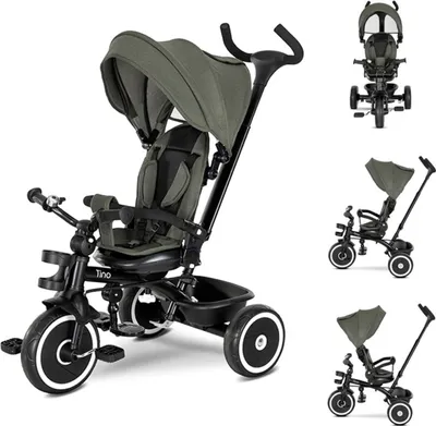 Produktbild von Lorelli Tino 360 Dreirad 5-in-1 – 360° drehbarer Sitz, Schiebestange, Sonnendach, Free-Wheel, PolyurethanRäder, ab 9 Monaten bis 25 kg