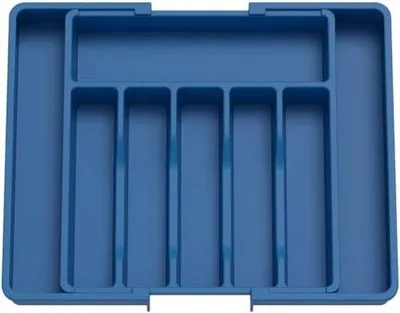 Immagine prodotto di Organizer espandibile per posate, regolabile, blu scuro, grande, in plastica