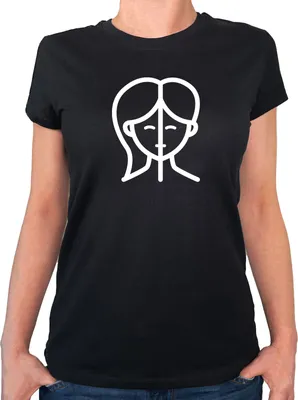 Produktbild von Huuraa Damen T-Shirt Zwillinge Sternzeichen Symbol XL Black Bio Baumwolle Fairtrade Damenshirt Geschenkidee