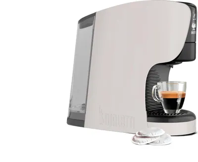 Produktbild von Bialetti 098150533, Pod-Kaffeemaschine, 0,4 l, Kaffeepad, 1450 W, Grau