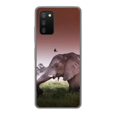 Produktbild von MuchoWow® Handyhülle Schutzhülle Hülle für Samsung Galaxy A03s Elefant - Gras - Sonne - Tiere Silikon Softcase Handy Hülle - Schutz