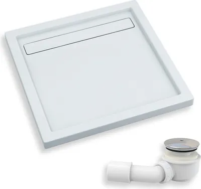 Produktbild von BADLAND Duschwanne Quadratisch Camparo 90x90x6,5 mit Ablaufgarnitur Gratis