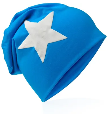 Produktbild von Kinder Beanie Gross Stern Lichtblau M