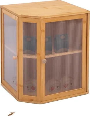 Obrázok produktu pre Chlebník, 2-stupňový dizajn, 30 x 30 x 38 cm, nosnosť 15 kg, bambusová konštrukcia, vyžaduje montáž