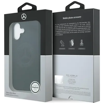 Zdjęcie produktu dla Etui Mercedes Leather Vintage Logo Magsafe Na Iphone 17 - Czarne