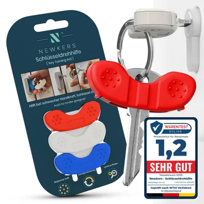 Produktbild von [3er] Schlüsseldrehhilfe – Ergonomische Schlüsselhilfe für Senioren | Menschen mit eingeschränkter Mobilität | Geschenk für Frauen Männer Kinder