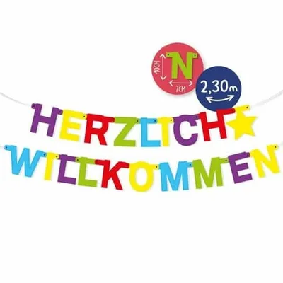 Produktbild von Papier-Girlande ''Herzlich Willkommen''