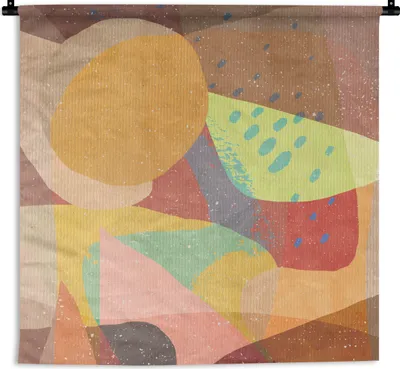 Produktbild von MuchoWow® Wandteppich Wandbehang Abstrakt - Kunst - Regenbogen - Pastell 90x90 cm Tapisserie Dekoration Wandtuch - Wandaufhänger