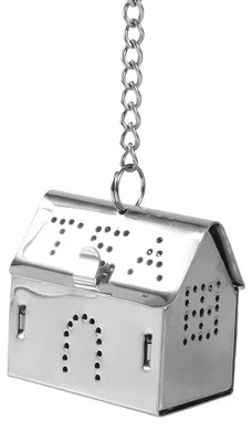 Tee-Ei aus Edelstahl, Hausform, wiederverwendbar, Teesieb