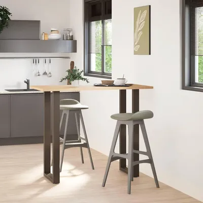 Image de vidaXL Pieds de table de bar en U 2 pcs. Acier naturel 50x(110-111) cm Acier