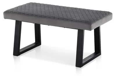 Immagine prodotto di Panca imbottita in velluto, 100 cm, con gambe in metallo, colore grigio