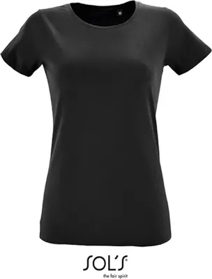 Produktbild von SOLs 02758 | Damen Round Neck Fitted T-Shirt Regent - Farbe: Deep Black - Größe: XL