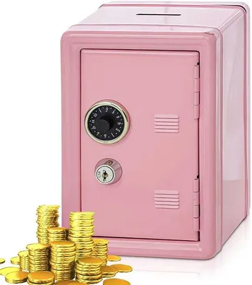 Immagine prodotto di Mini cassaforte in metallo – Sicurezza per bambini – Design rosso – Con chiave – Compatta e affidabile – Codice prodotto: Mini Safe Salvadanaio