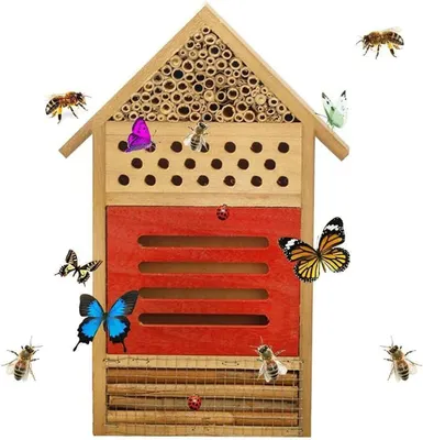 Produktbild von Insektenhotel, natürliches Bienenhotel aus Holz, für Gärten