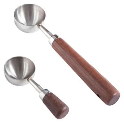 Kaffeelöffel 30 ml, 2er-Set mit Holzgriff, Messlöffel