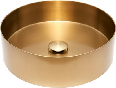 Produktbild von AURUM Edelstahl Aufsatzwaschbecken Ø 38 cm, gold gebürstet