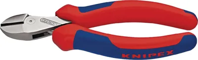 Produktbild von Knipex Seitenschneider Länge 160mm hochübersetzt schwarz atramentiert Kopf verchromt mit 2-Komponenten-Hüllen - 73 05 160