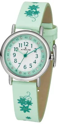 Immagine prodotto di Orologio da polso per bambini ATRIUM analogico al quarzo per ragazze in pelle A47-13 verde