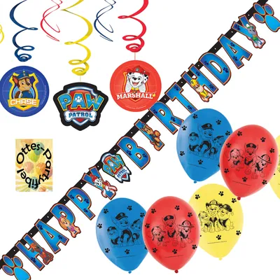 Produktbild von PAW-Patrol-Party-Set Deko-Set1 : Rotorspiralen + Luftballons + Partykette