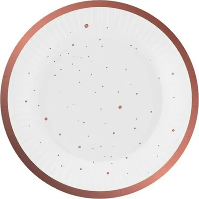 Immagine prodotto di 6 piattini con pois rosa dorati