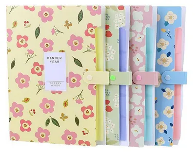 Produktbild von Fächermappe A4 5 Taschen PP 4 Stück mit Etiketten
