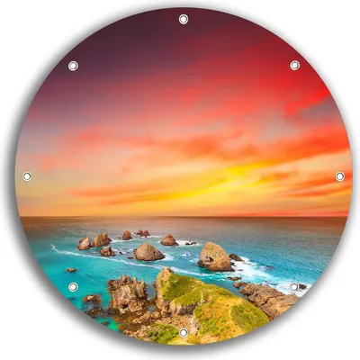 Produktbild von Wallario rundes Outdoor-Poster für Garten oder Balkon, Motiv Himmel am Abend, 30 cm Durchmesser