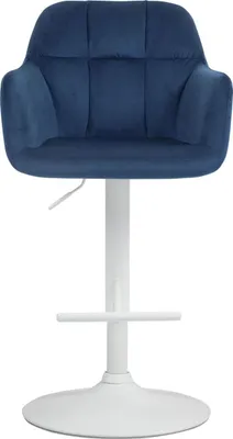 Produktbild von Barhocker Natoma Samt weiß blau